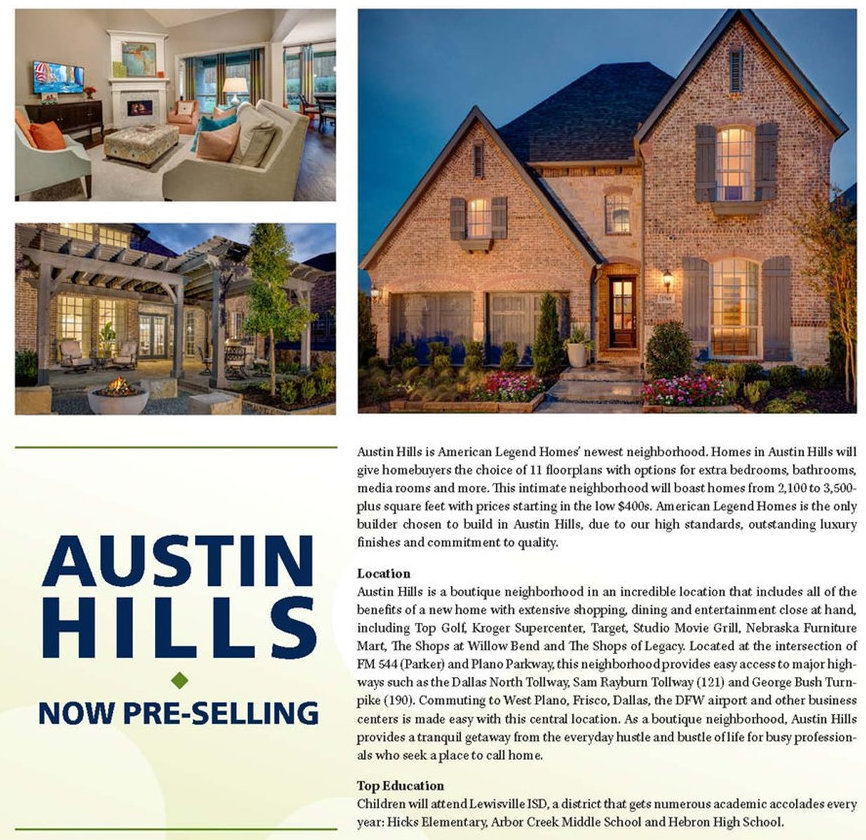 American Legend Homes is Now Pre-selling Austin Hills in Carrollton