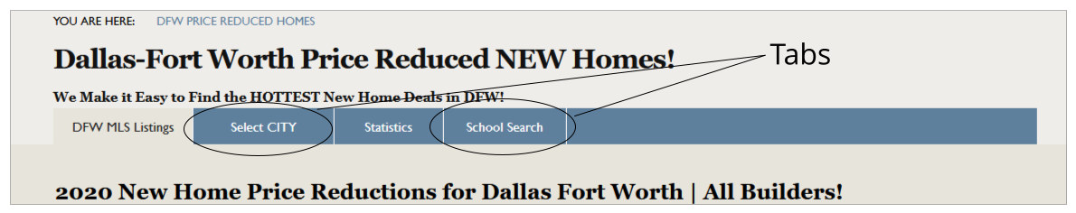 Use Tabs to Refine Your New Home Search