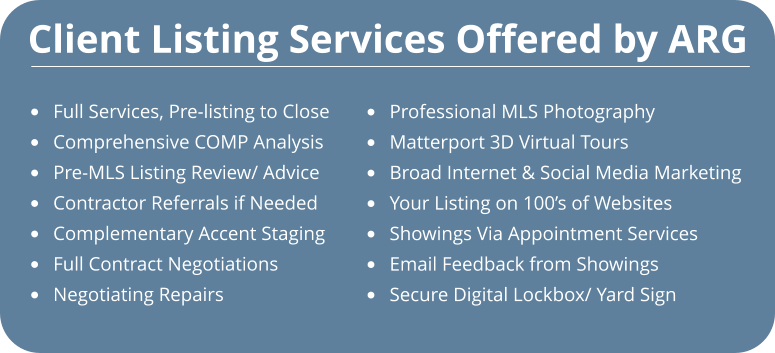 Client MLS Listing Services Offered by ARG