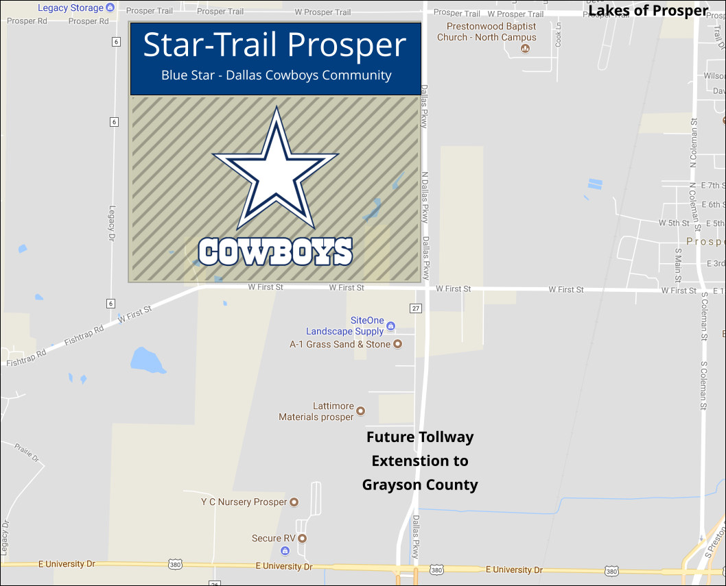 Star-Trail Prosper Community Location Map