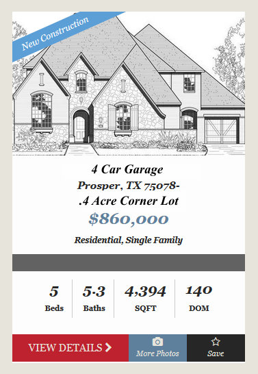 New Prosper Luxury Home for Sale! Now $75K below Base Price!