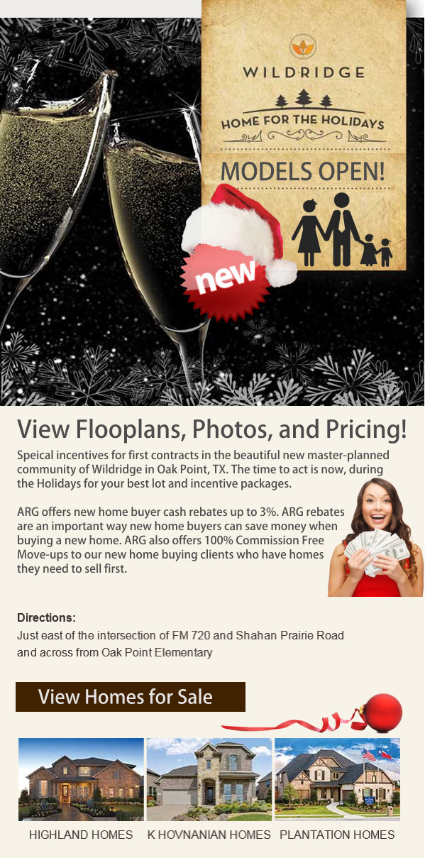 Wildridge Oak Point TX New Homes by Highland Homes, KHOV Homes and Plantation Homes