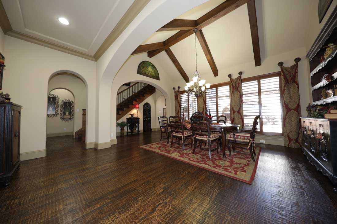 Entry Dining Image Features Deep Contrast, Dark Shadows