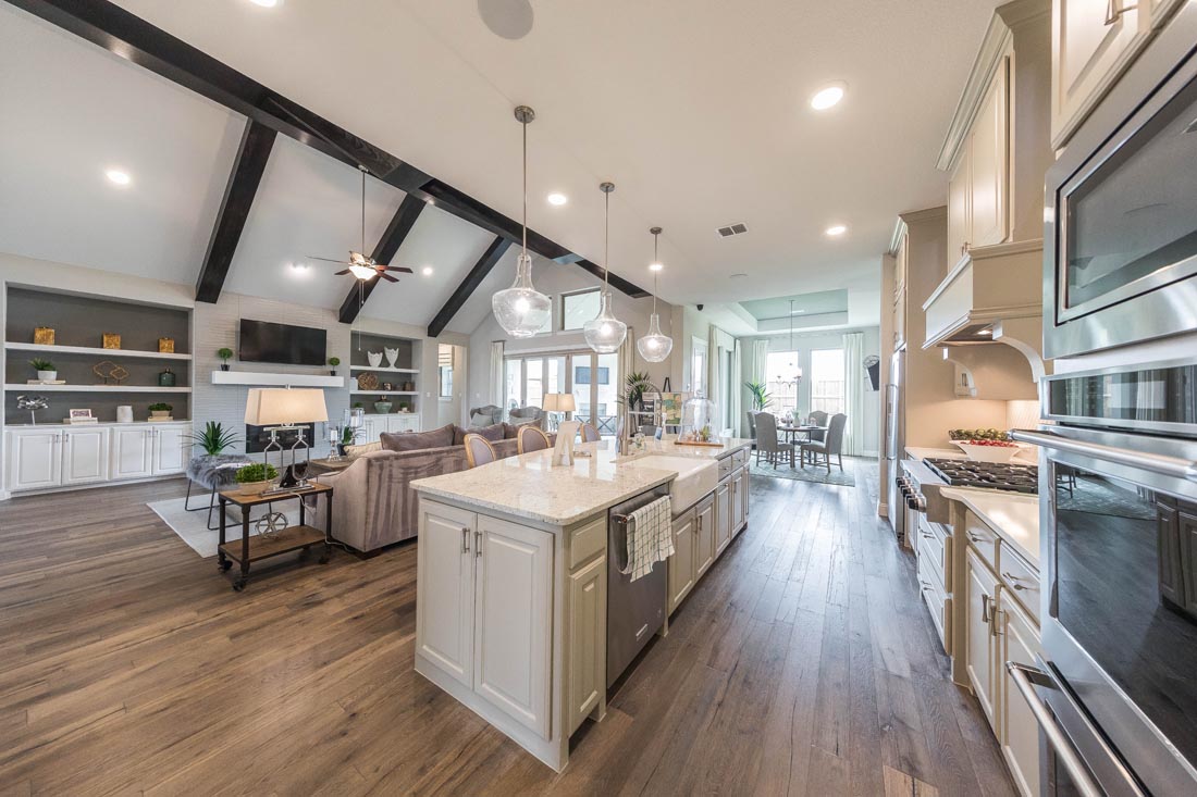 Massive Great Room Found in Coventry Homes Model Home in Star Trail Prosper