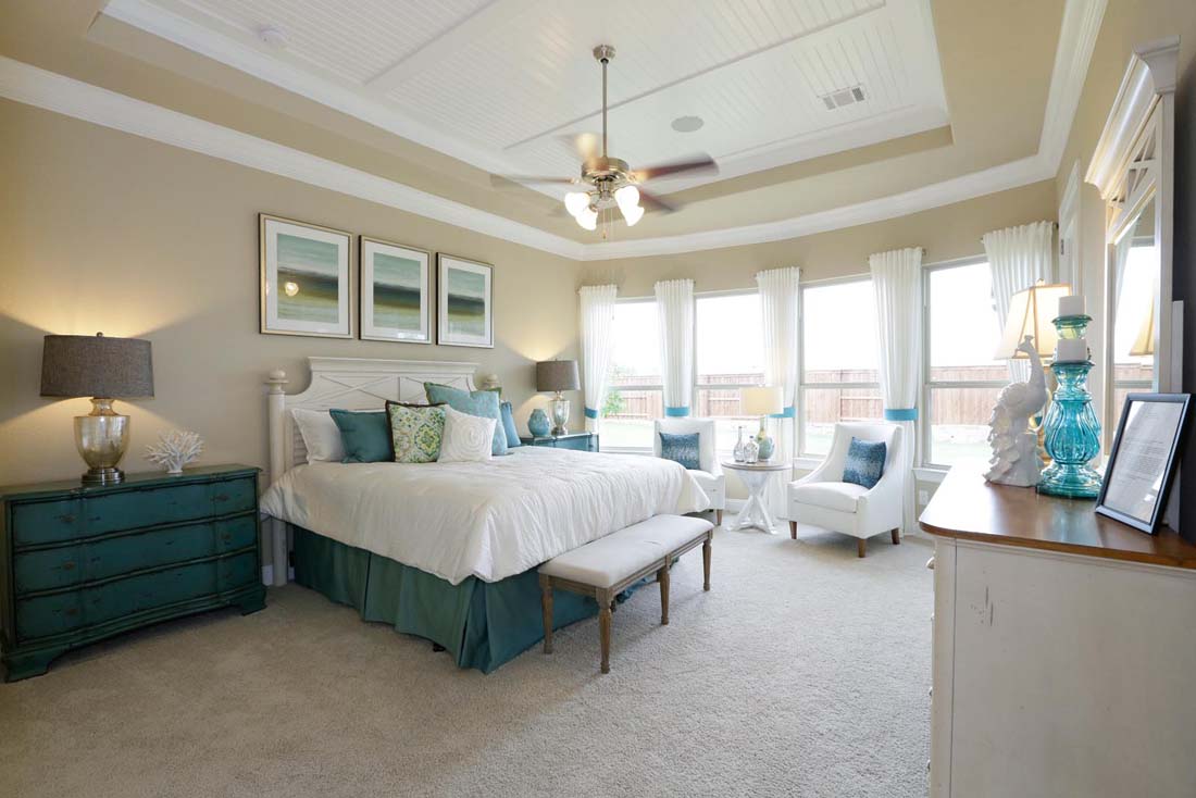 Master bedroom in Chesmar model home