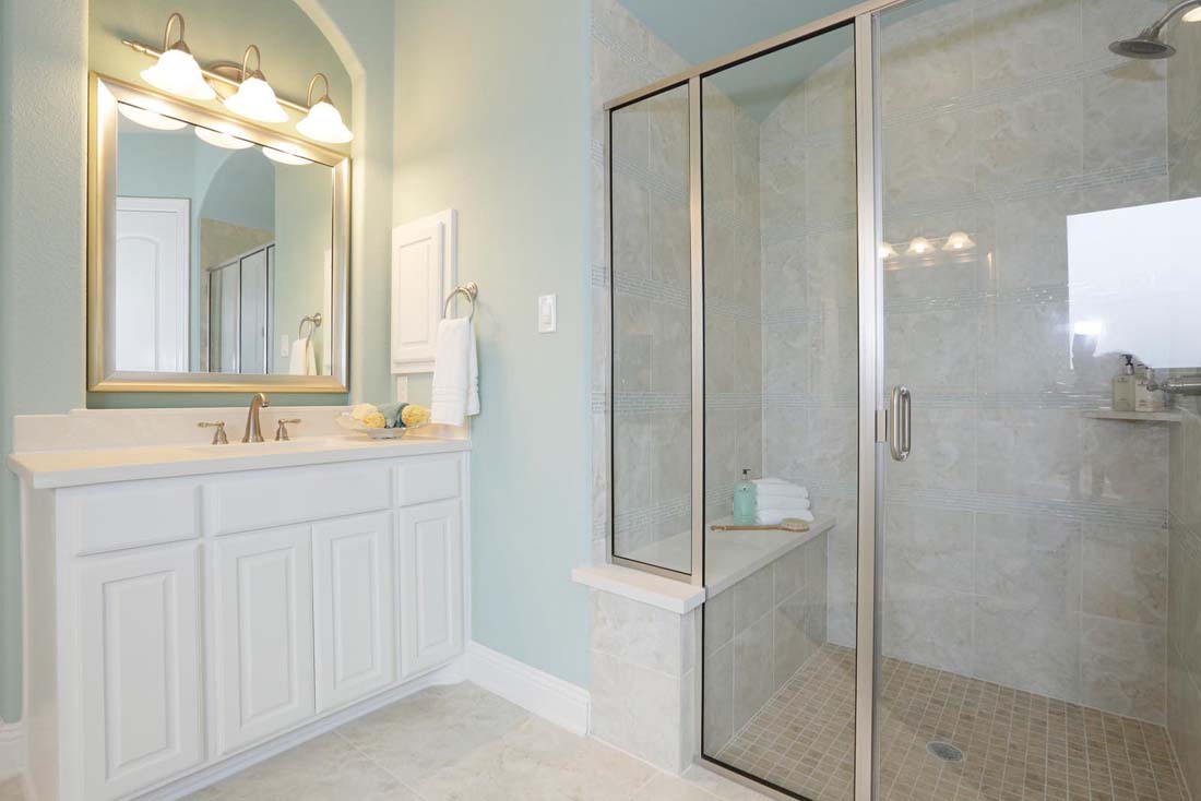 Large shower in Chesmar model home