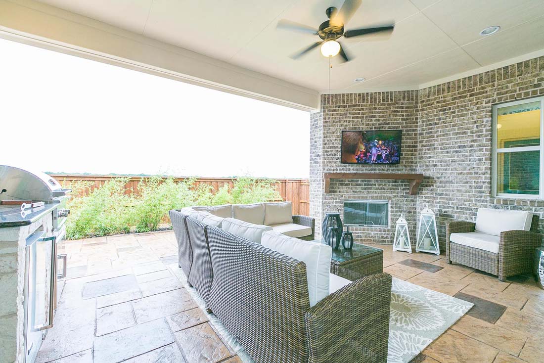 Gorgeous outdoor living space in Chesmar homes