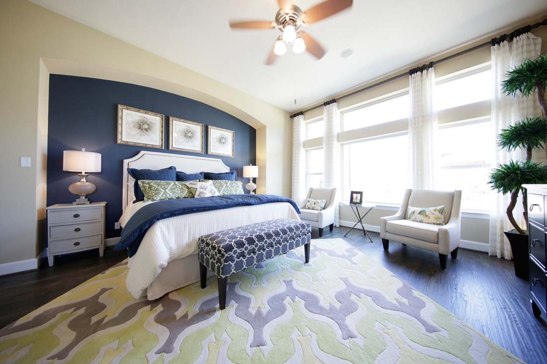 Bedroom in David Weekley model home