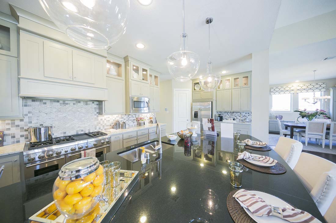 Modern kitchen in David Weekley model home